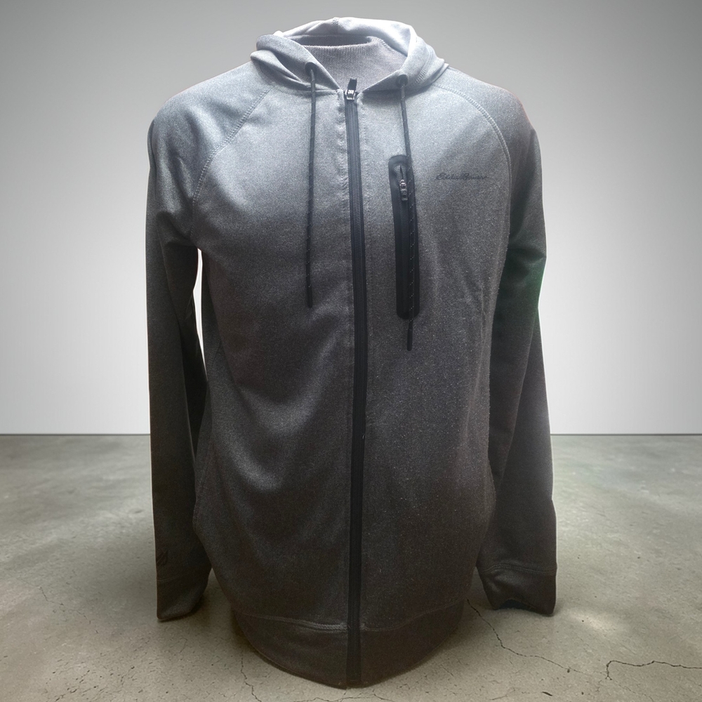 Eddie Bauer Men's Charcoal Gray Zip-Up Lightweight Hoodie